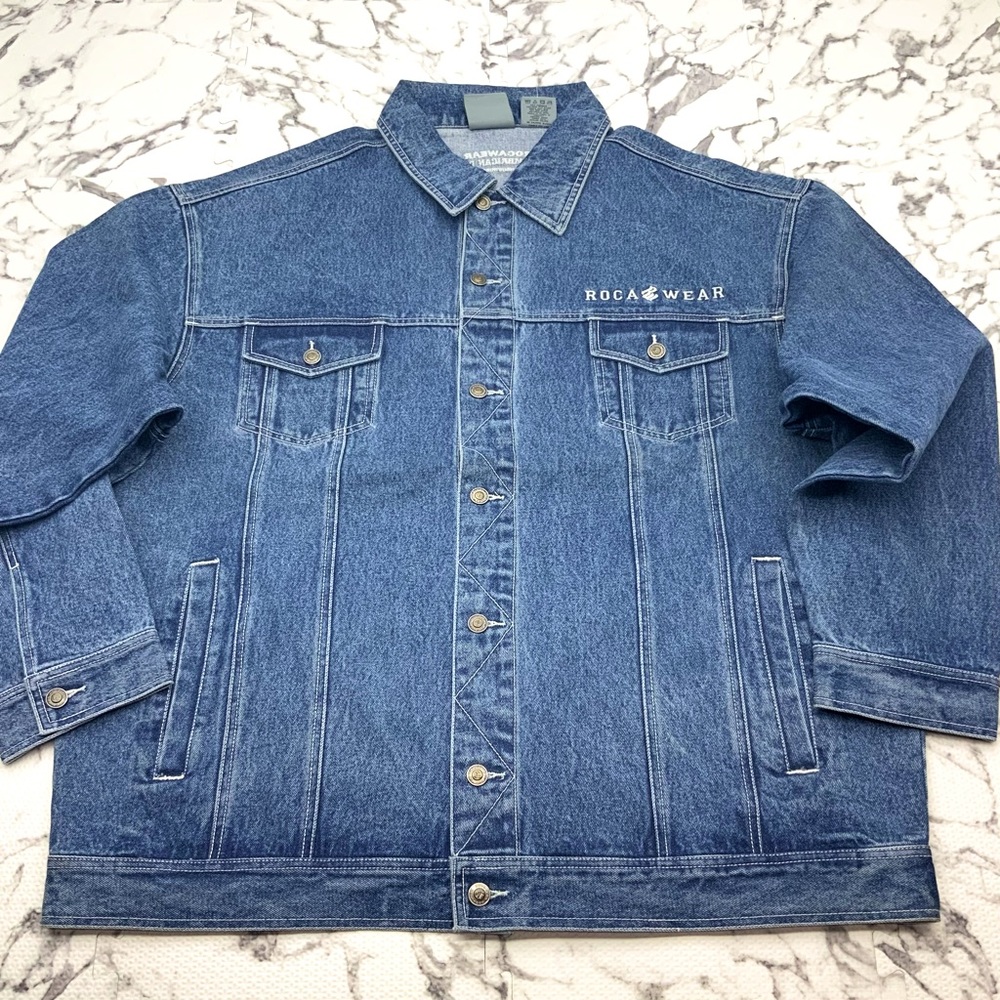 Men's Rocawear Stonewashed | White Denim Jacket